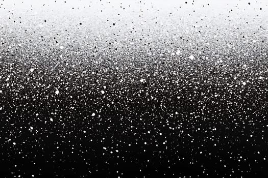 This artwork features a striking gradient blending white and black, interspersed with textured dots creating an intriguing visual effect.