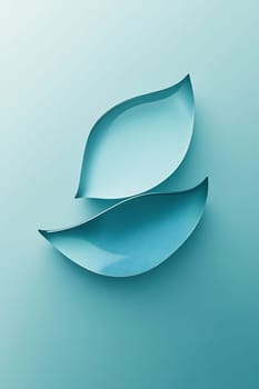 Two curved shapes in soft blue tones are arranged artistically against a light background, creating a serene and minimalist aesthetic.