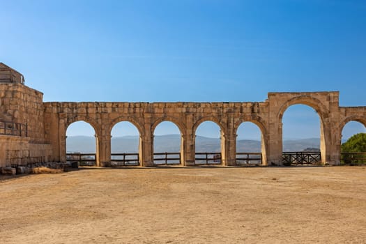 Ancient Hippodrome  and roman ruins of Jerash,  Jordan. Horizontally.