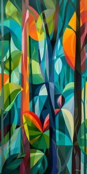 Abstract representation of jungle trees.