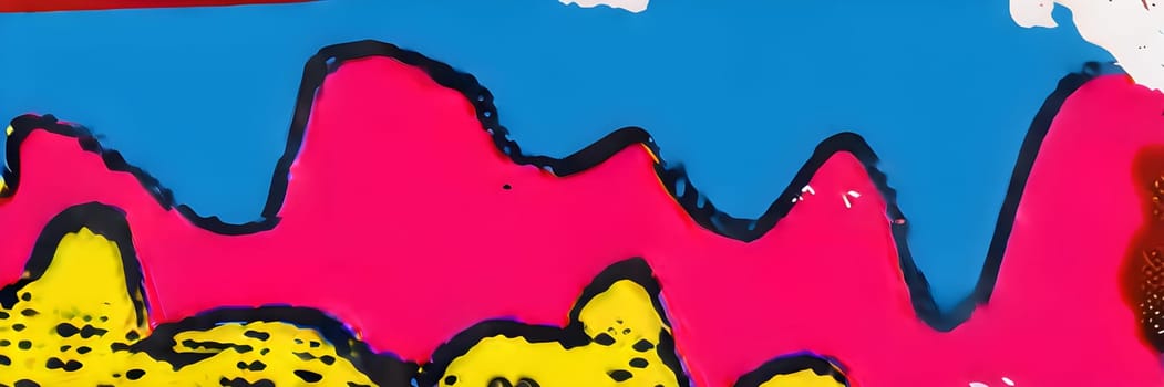 pop art wallpaper background in blue, yellow, pink and red hues