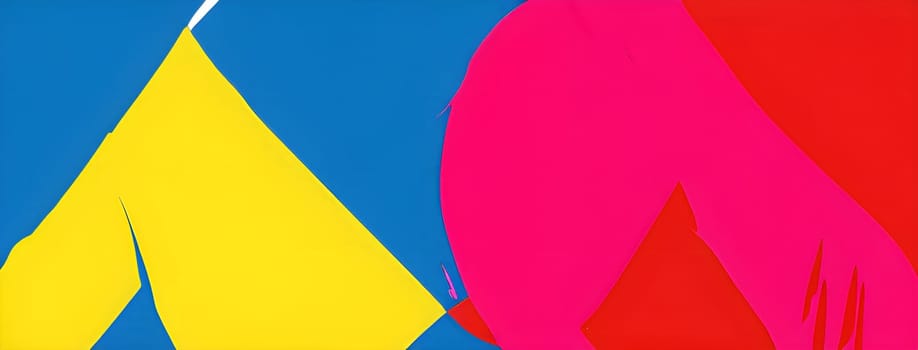pop art wallpaper background in blue, yellow, pink and red hues