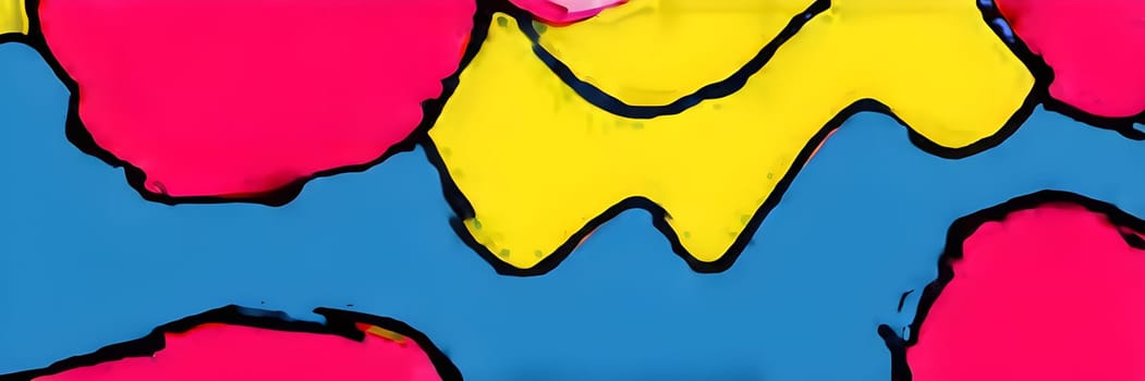 pop art wallpaper background in blue, yellow, pink and red hues