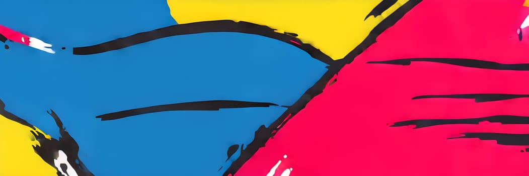 pop art wallpaper background in blue, yellow, pink and red hues