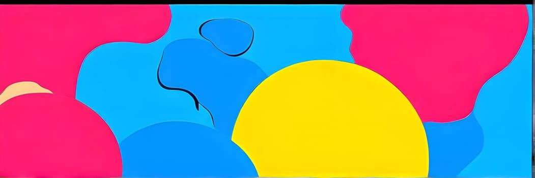 pop art wallpaper background in blue, yellow, pink and red hues