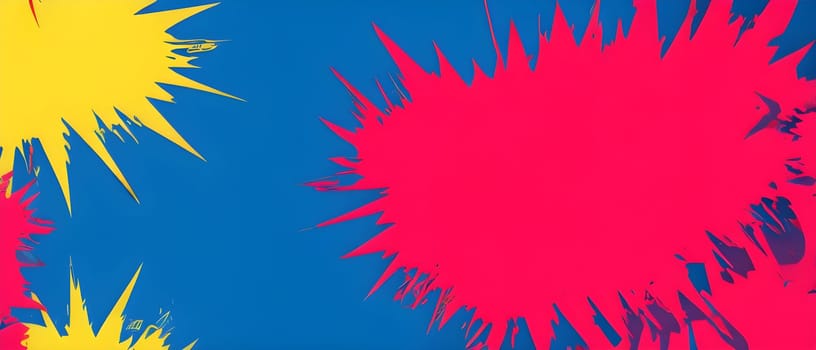 pop art wallpaper background in blue, yellow, pink and red hues