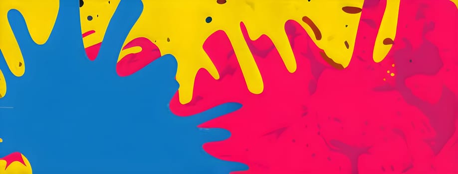 pop art wallpaper background in blue, yellow, pink and red hues
