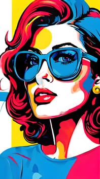 pop art wallpaper background in blue, yellow, pink and red hues