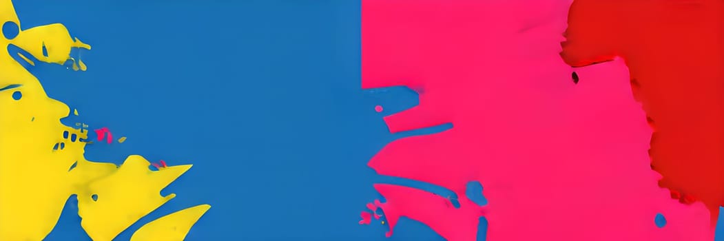 pop art wallpaper background in blue, yellow, pink and red hues