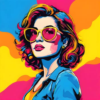 pop art wallpaper background in blue, yellow, pink and red hues
