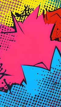 pop art wallpaper background in blue, yellow, pink and red hues