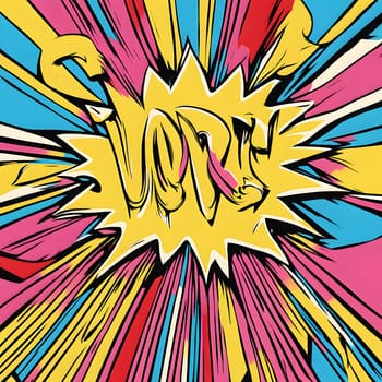 pop art wallpaper background in blue, yellow, pink and red hues