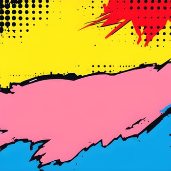 pop art wallpaper background in blue, yellow, pink and red hues