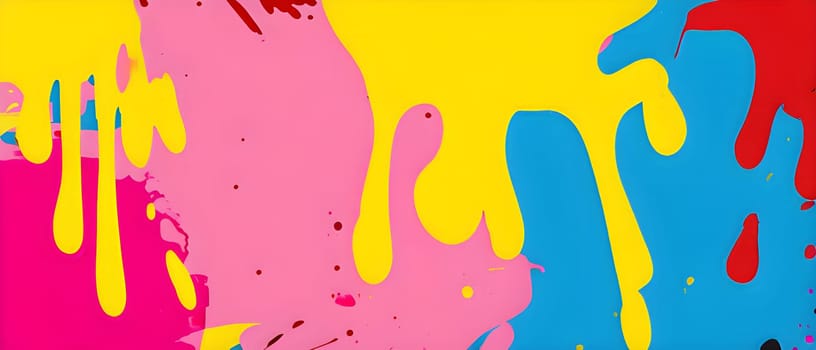 pop art wallpaper background in blue, yellow, pink and red hues