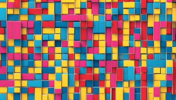 pop art wallpaper background in blue, yellow, pink and red hues