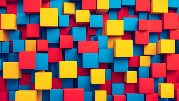 pop art wallpaper background in blue, yellow, pink and red hues