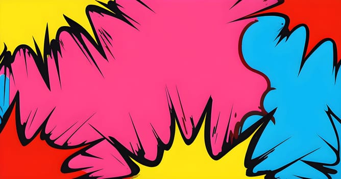 pop art wallpaper background in blue, yellow, pink and red hues