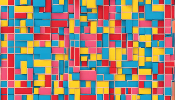 pop art wallpaper background in blue, yellow, pink and red hues