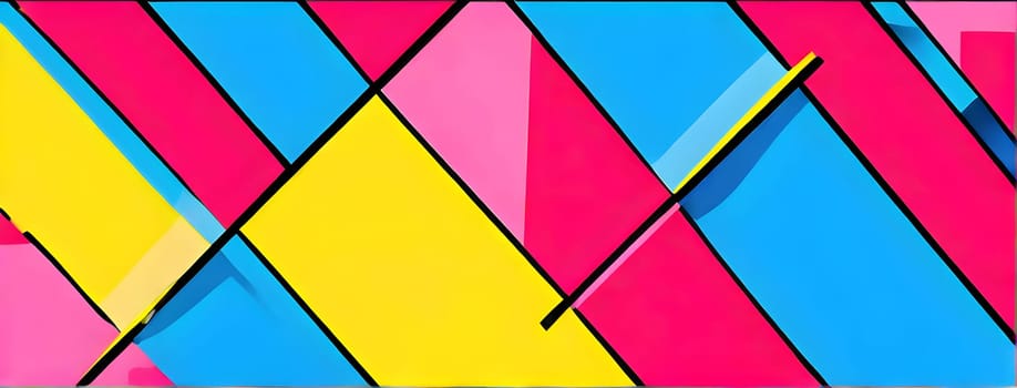pop art wallpaper background in blue, yellow, pink and red hues