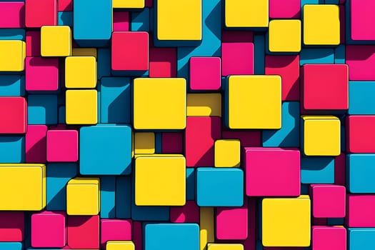 pop art wallpaper background in blue, yellow, pink and red hues