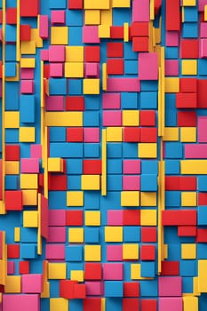 pop art wallpaper background in blue, yellow, pink and red hues