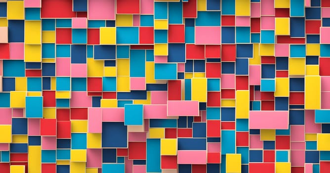 pop art wallpaper background in blue, yellow, pink and red hues