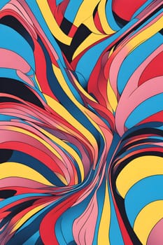 pop art wallpaper background in blue, yellow, pink and red hues