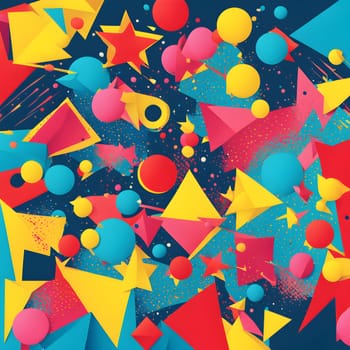 pop art wallpaper background in blue, yellow, pink and red hues