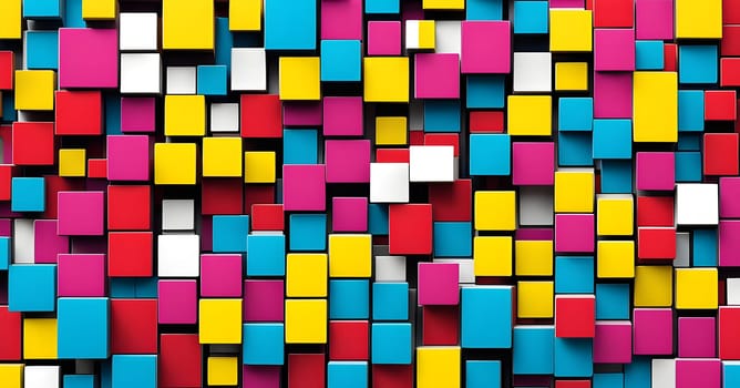 pop art wallpaper background in blue, yellow, pink and red hues