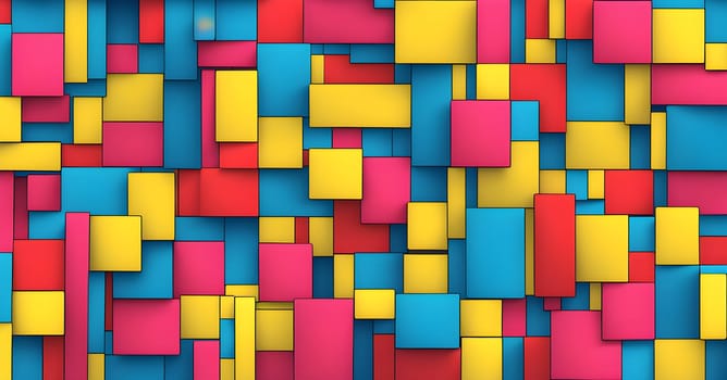 pop art wallpaper background in blue, yellow, pink and red hues