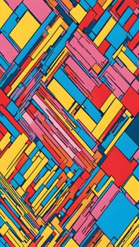 pop art wallpaper background in blue, yellow, pink and red hues