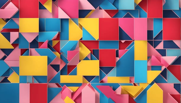 pop art wallpaper background in blue, yellow, pink and red hues