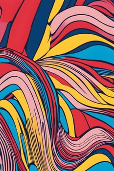 pop art wallpaper background in blue, yellow, pink and red hues