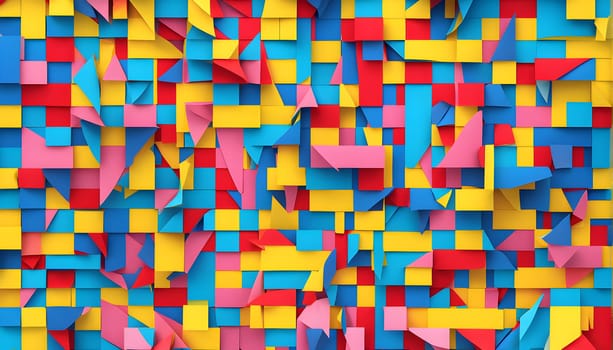 pop art wallpaper background in blue, yellow, pink and red hues