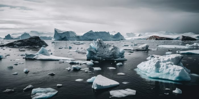 Melting polar ice caps - AI generated