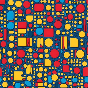 pop art wallpaper background in blue, yellow, pink and red hues