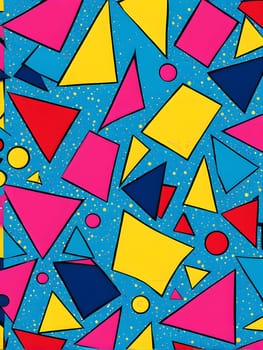pop art wallpaper background in blue, yellow, pink and red hues