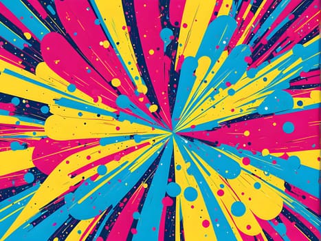 pop art wallpaper background in blue, yellow, pink and red hues