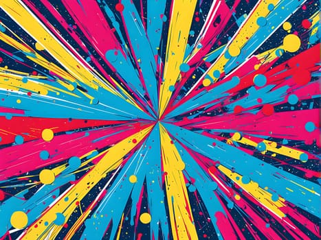 pop art wallpaper background in blue, yellow, pink and red hues