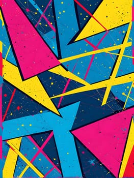 pop art wallpaper background in blue, yellow, pink and red hues