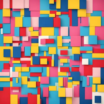 pop art wallpaper background in blue, yellow, pink and red hues