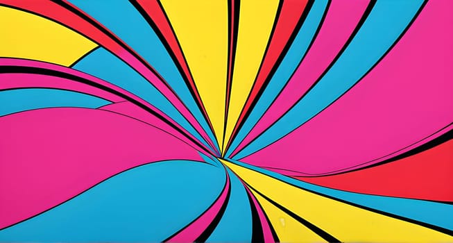 pop art wallpaper background in blue, yellow, pink and red hues