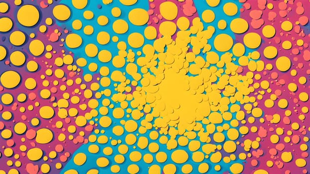 pop art wallpaper background in blue, yellow, pink and red hues