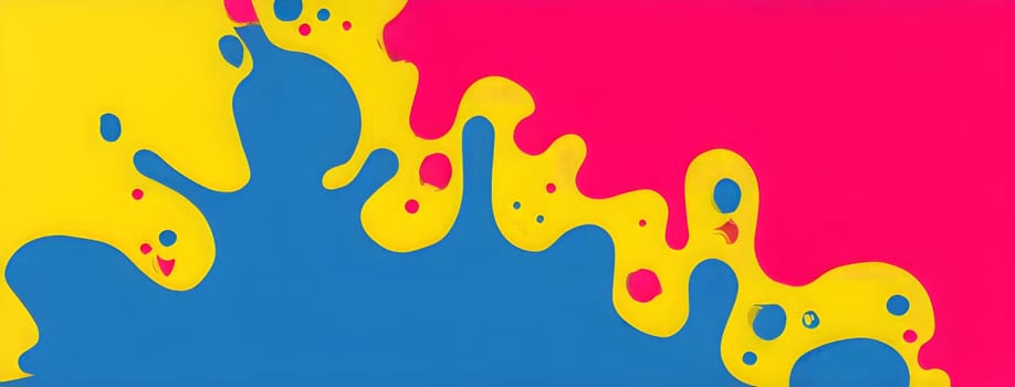 pop art wallpaper background in blue, yellow, pink and red hues