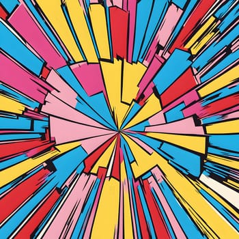 pop art wallpaper background in blue, yellow, pink and red hues