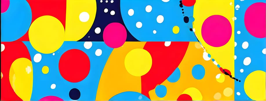 pop art wallpaper background in blue, yellow, pink and red hues