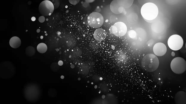 A black and white abstract background featuring blurred elements and a subtle glowing effect. The interplay of light and shadow creates a mysterious and ethereal atmosphere, highlighting the contrast between the dark and illuminated areas.