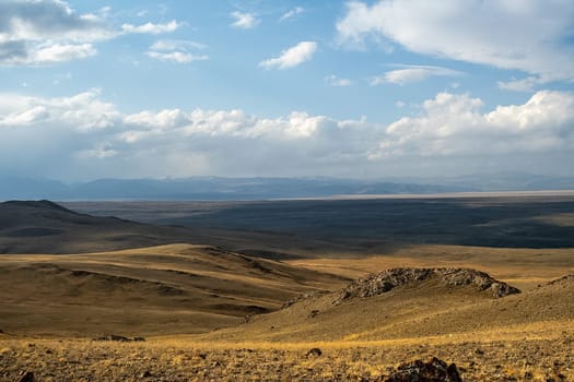 The altai mountains. The landscape of nature on the Altai mountains and in the gorges between the mountains.