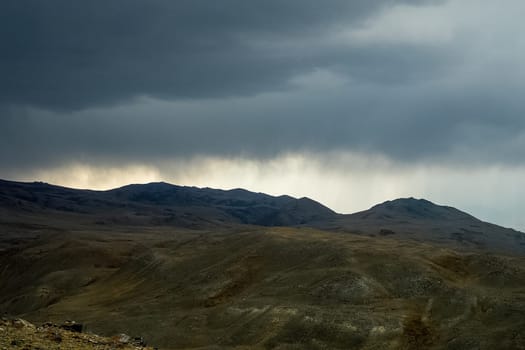 The altai mountains. The landscape of nature on the Altai mountains and in the gorges between the mountains.