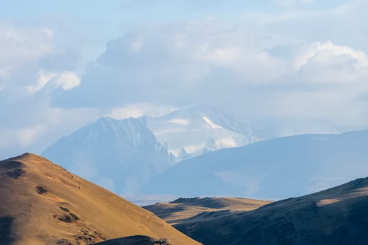 The altai mountains. The landscape of nature on the Altai mountains and in the gorges between the mountains.